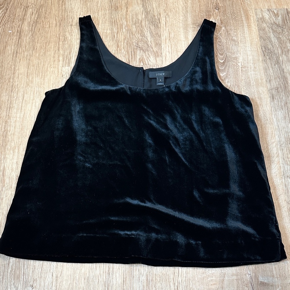 J. Crew Women's Black Velvet Camisole  Top